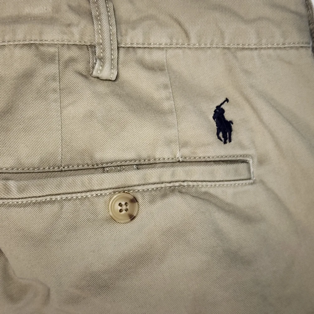 Polo Ralph Lauren Beige Cotton Flat Front Casual Pants Men's‎ Solid 36/34